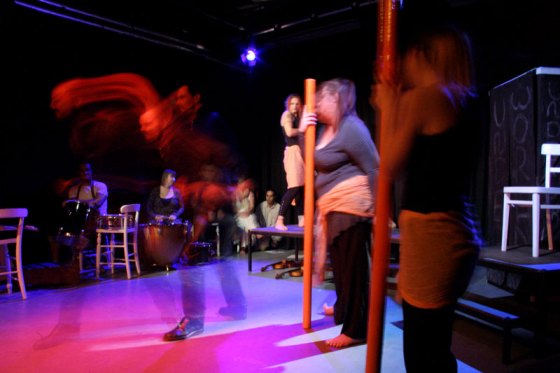 the For Theatre Orchard Project - Cerberus, 3 headed dog from Persephone, Bournville Community Theatre project